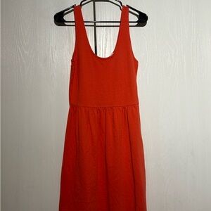 J. Crew Red Pleated Midi Sundress